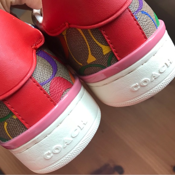 🌈 Coach Clip Low Top Sneaker Rainbow Signature  Special 6 8 8.5 9.5 10 11 - Picture 10 of 13